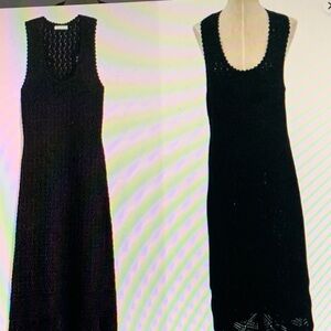 J. Crew Black Crochet Maxi Dress